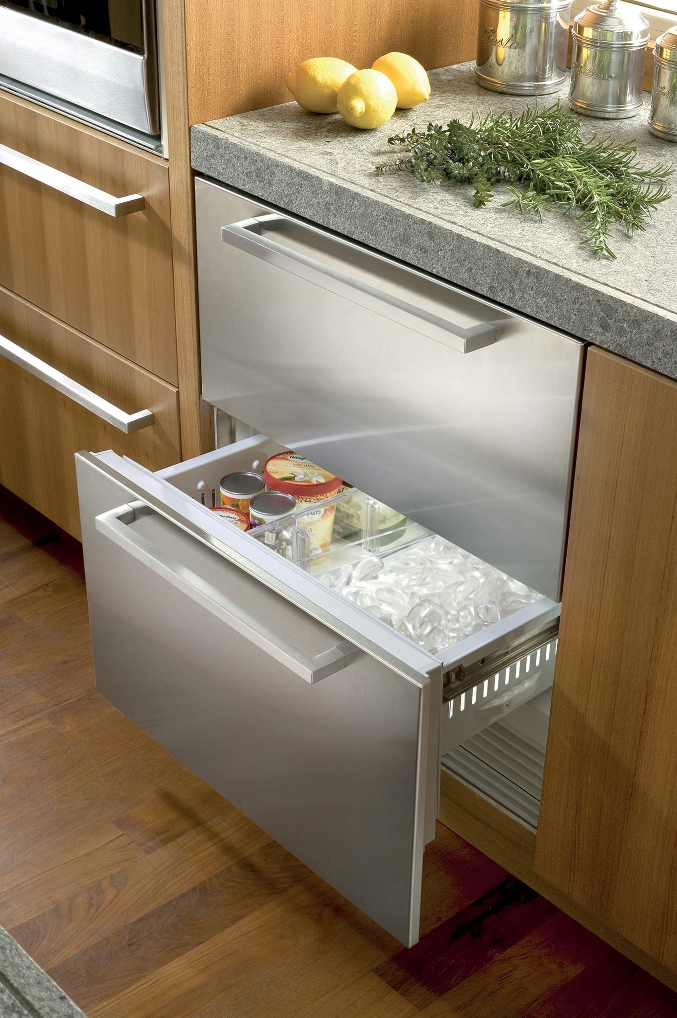 30" Freezer Drawers with Ice Maker Panel Ready